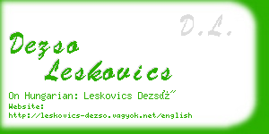 dezso leskovics business card